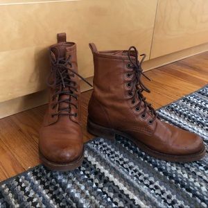 Frye Veronica Combat Boots in Whiskey